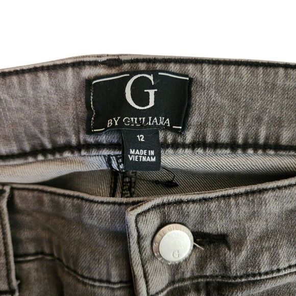 G by Giuliana Faded Low Rise Denim Jeans Leg Grommets Womens Size 12 Gray - Picture 5 of 6
